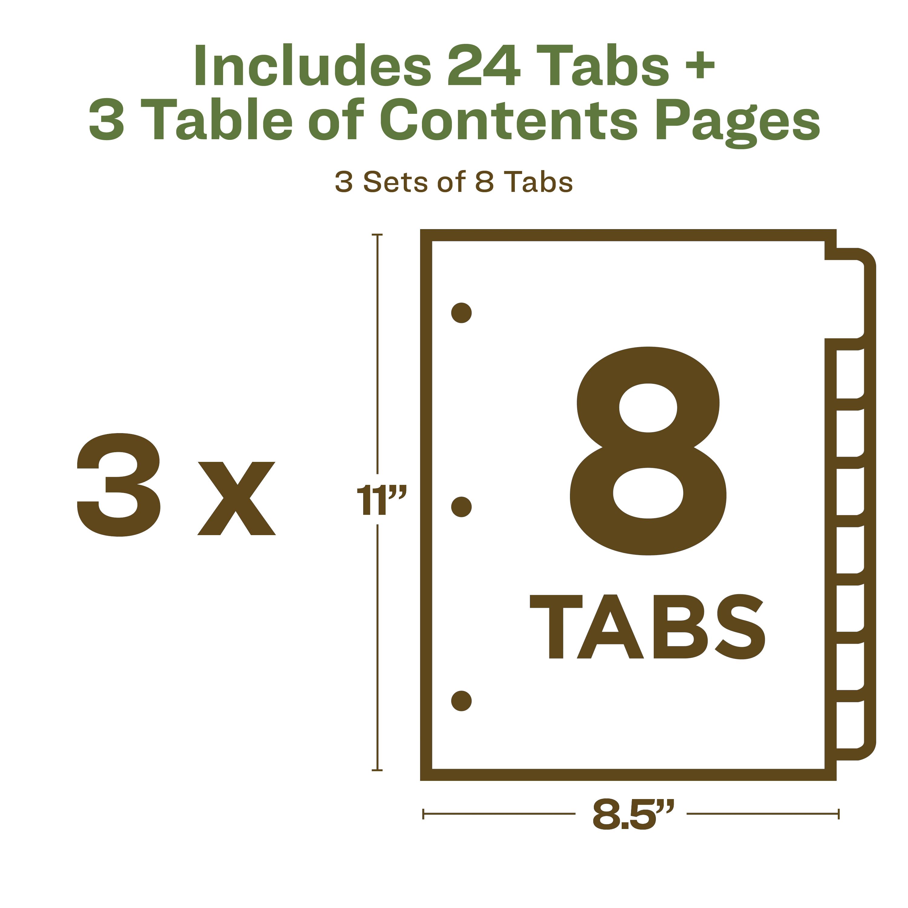 EcoFriendly Dividers, 8-Tab, Ready Index® 11081 | Avery